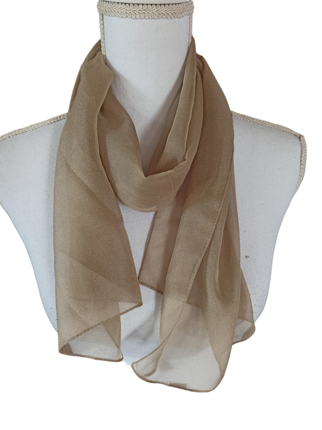 Écharpe transparente beige
