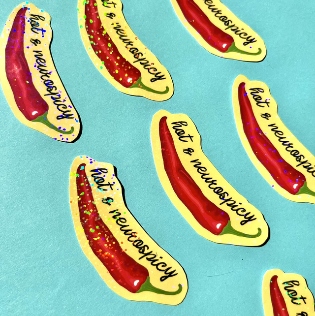 Hot & Neurospicy Holographic Sticker