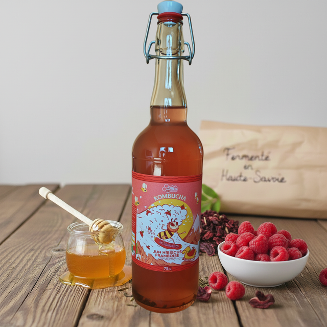 Jun Kombucha Hibiscus Framboise - Pack 6 bouteilles 75 cL - Melisalp'