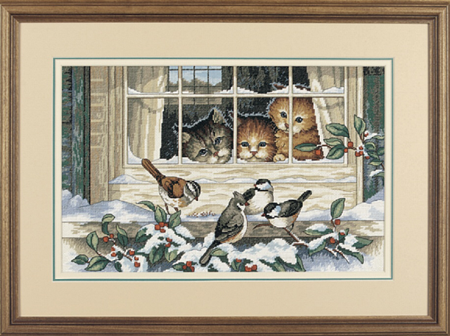 Counted Cross Stitch Kit: Three Bird Watchers - Dimensions 
