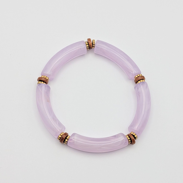 Bracelet pierre de sable et acétate  