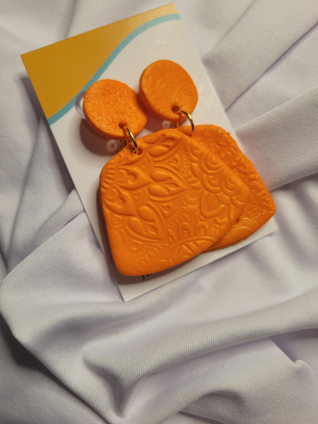 Polymer Clay earrings [orange]
