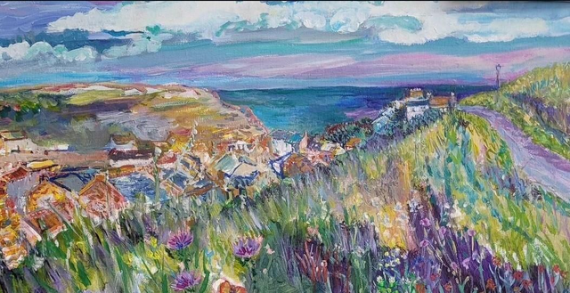 Summer Pathway to Staithes.  Art print