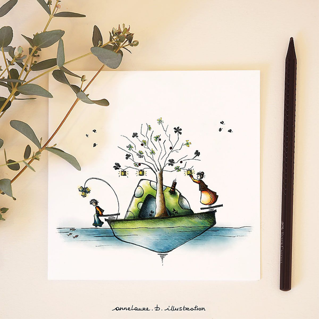 Carte &quot;Cabane sur l&#039;eau&quot;