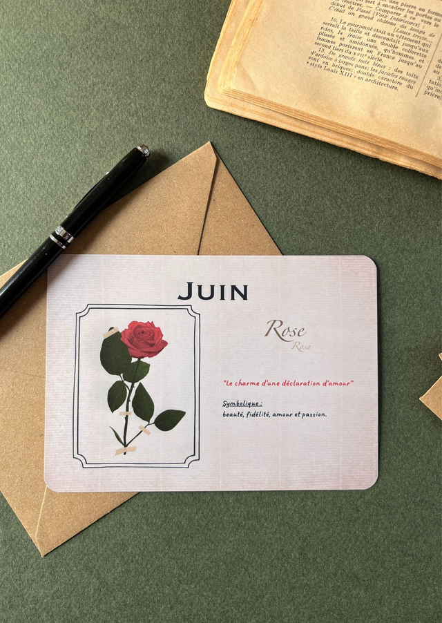 Carte 06. Juin, la Rose