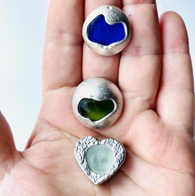 Memorial keepsake Solace Pebble + Sea glass