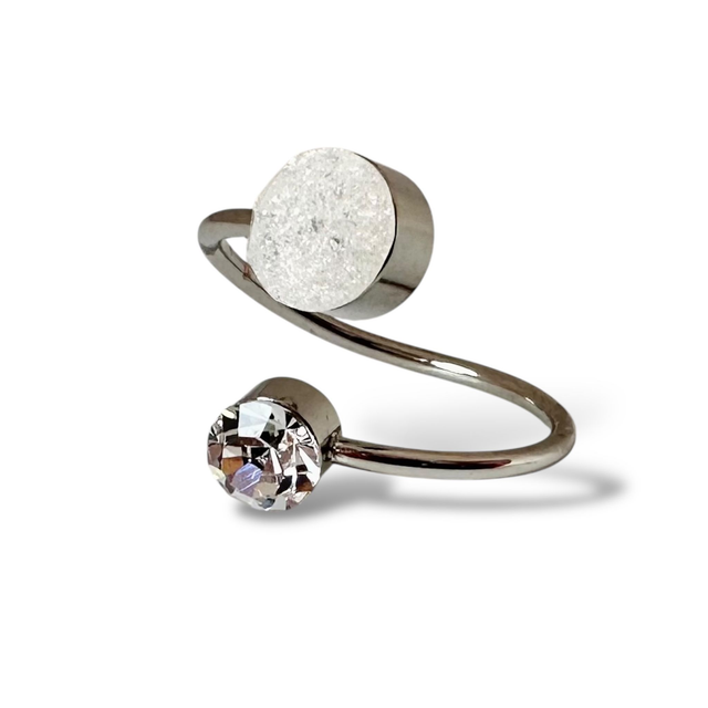 Ring DUO SMALL Crystal Ice, Crystal, Klar