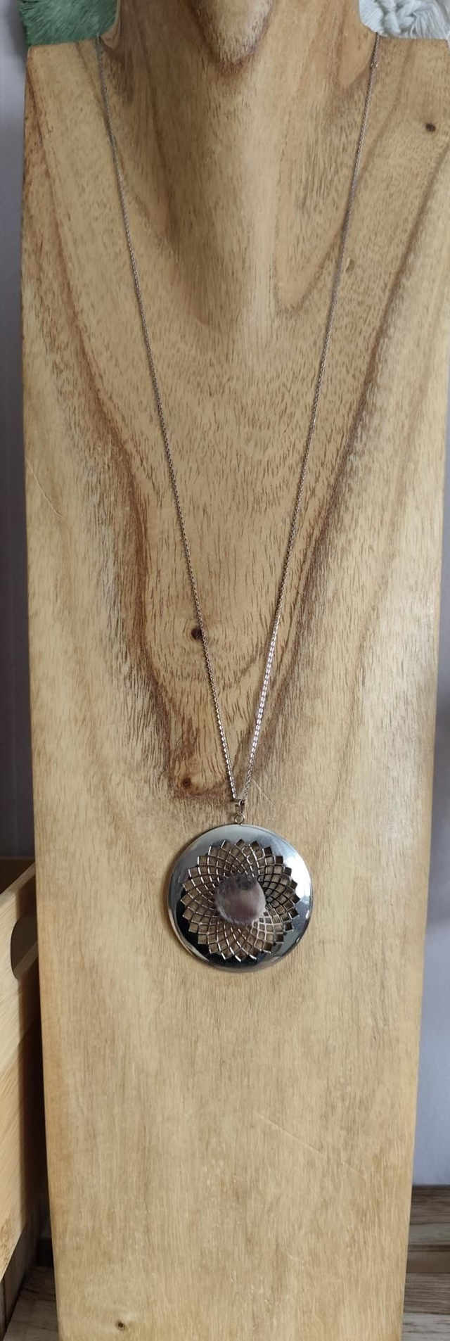 SAUTOIR ACIER INOXYDABLE ARGENT / MEDAILLON 0001319