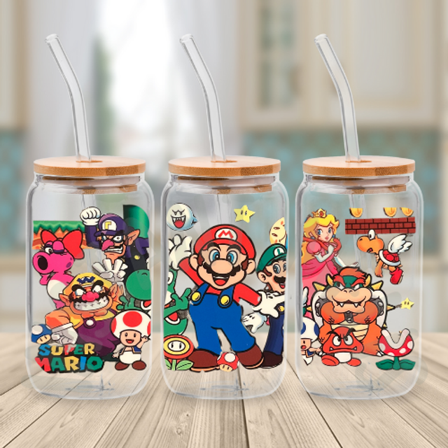 Canette en verre - Super Mario