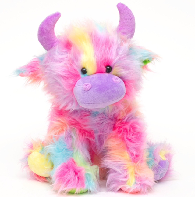 Large rainbow highland cow