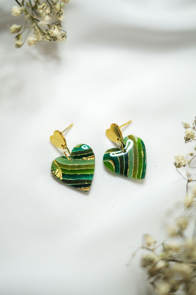 Coloris forêt - Boucles Coeur