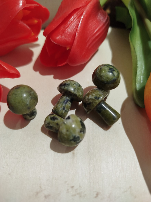 Petit Champignon Jaspe vert 