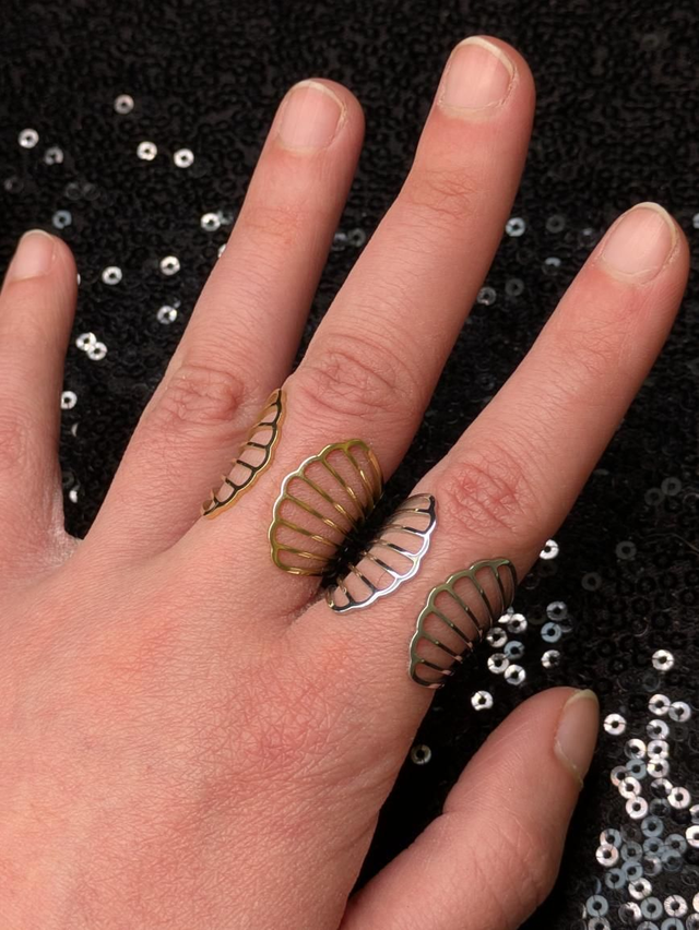 Bague coquillage ajouré 