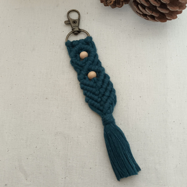 Porte-clés perles et macramé