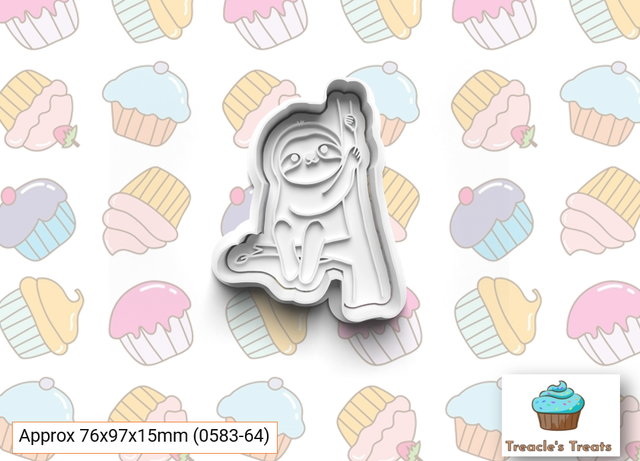 Sloth Fondant/cookie stamp with cutter 
