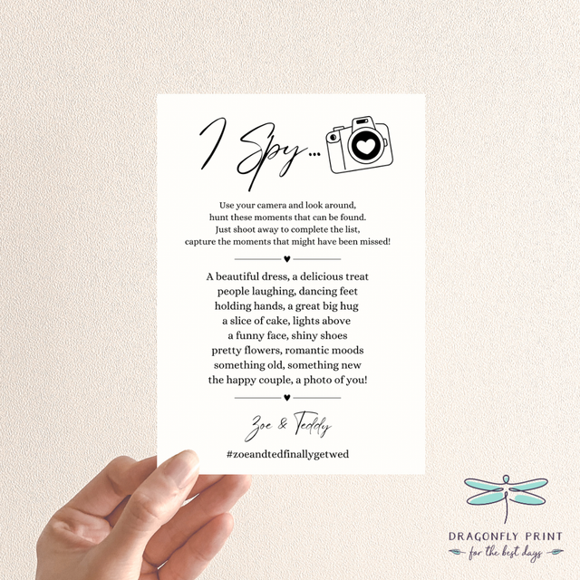 I spy cards - perfect for those instagrammable moments! Hashtag DIY photobooth cards