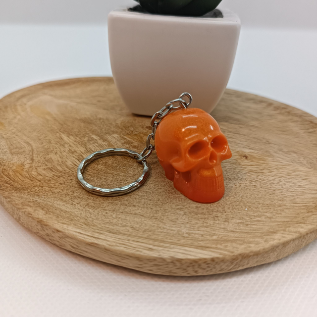 Porte Clé Crâne - Orange