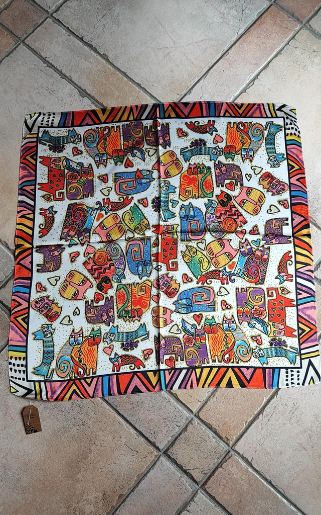 Foulard quadrato Gatto Marjorie Sarnat