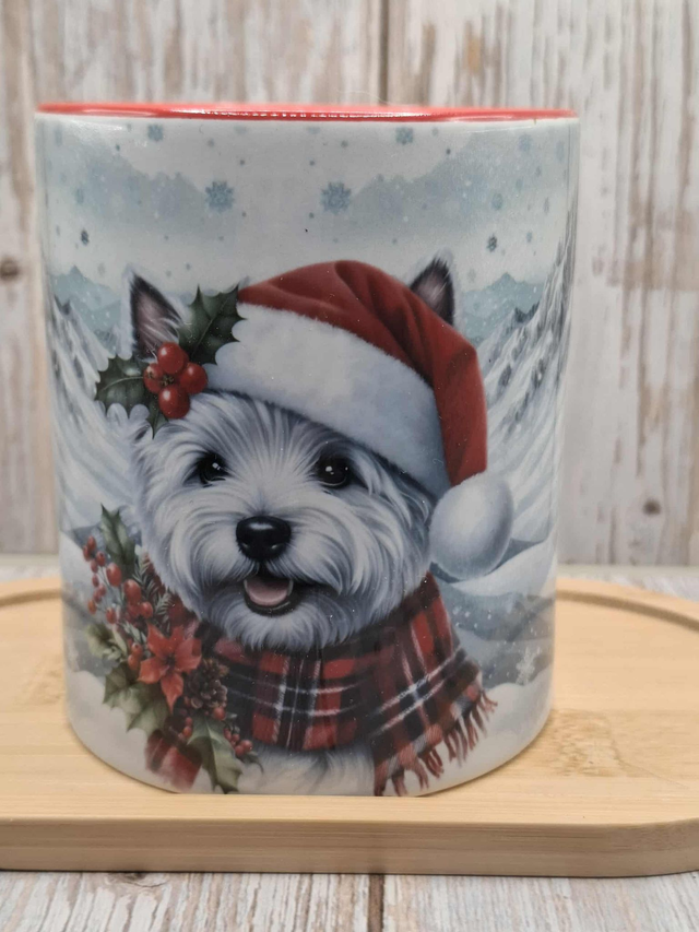 Mug rouge Noël Westie
