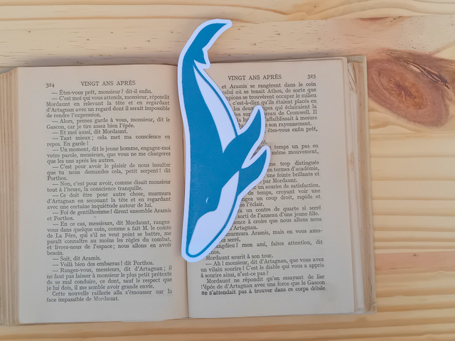 Marque-pages plastifié - Baleine
