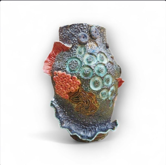 Large Ceramic Coral Vase