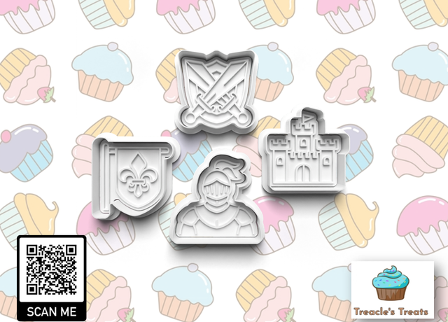 Knights Theme Fondant/cookie stamps with cutters