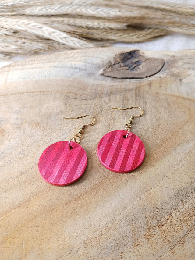 Boucles d'oreilles SIMPLE Chevron - Rouge