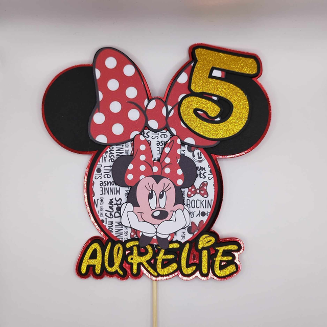 Cake topper thème "Minnie rouge"