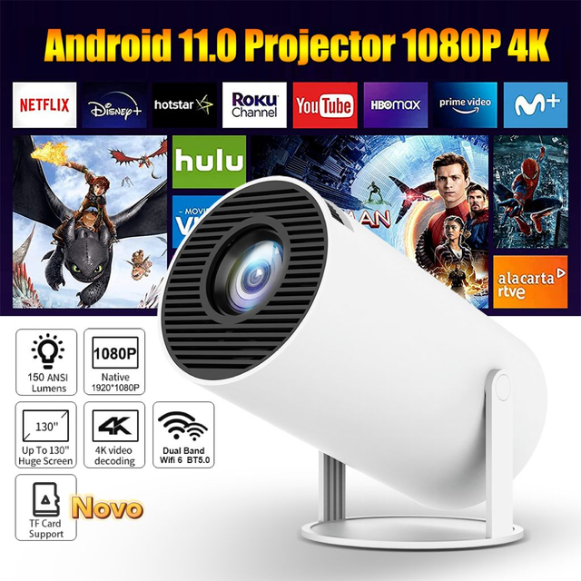 Projetor 4K HD 150 Polegadas Celular, Tv B0x, Xbox, PS, Pc, Wifi HY300 Magcubic Envio Imediato
