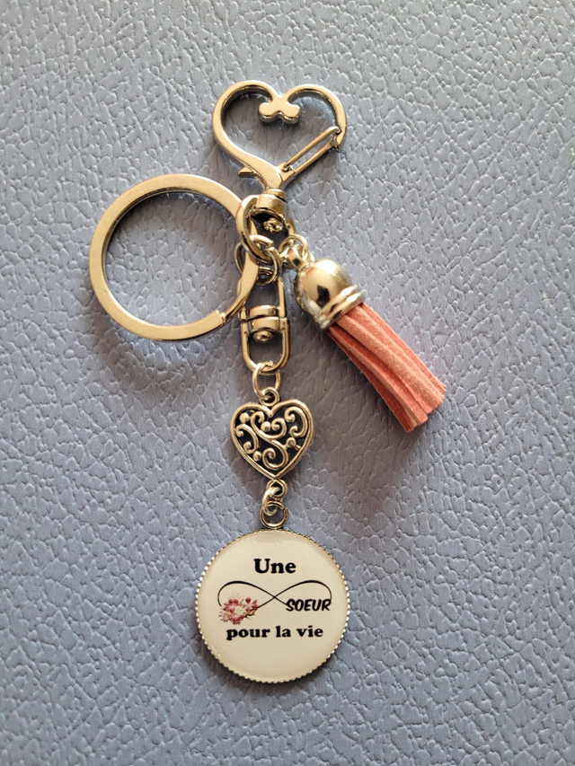 Accroche-clés Argenté - une soeur pour la vie