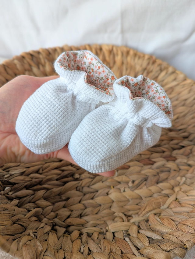 Chaussons nid d'abeille blanc 