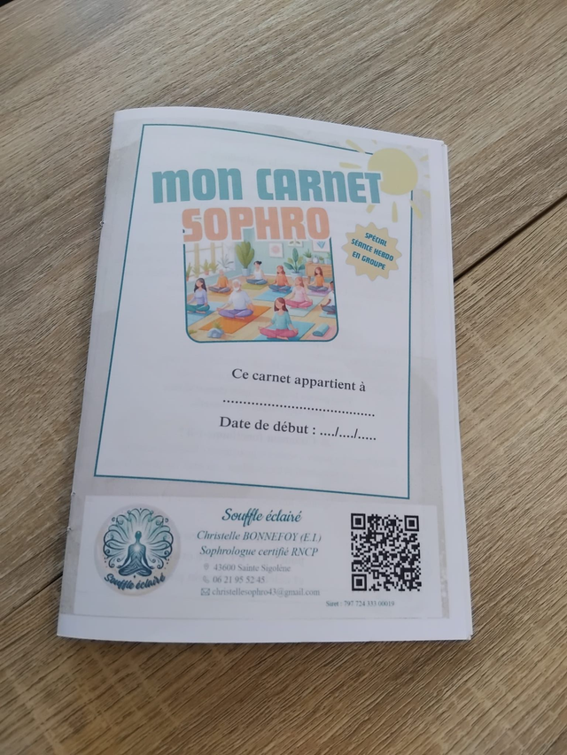 📓 CARNET SOPHRO SEANCES COLLECTIVES HEBDOMADAIRE Numérique – Version professionnelle