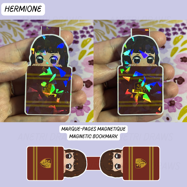Marque-pages magnétique holographique Harry Potter | Hermione