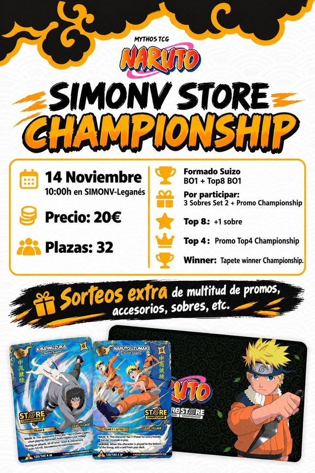 Participación SimonV Store Championship Naruto Mythos Tcg - 14 NOVIEMBRE 2026