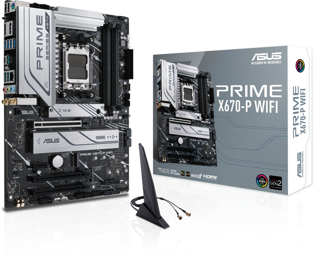 02.3.0006 – Scheda Madre ASUS Prime X670‑P WiFi – ATX high‑end nera con WiFi 6 per Ryzen 7000/8000/9000