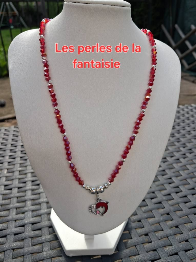 Collier coeur dauphin