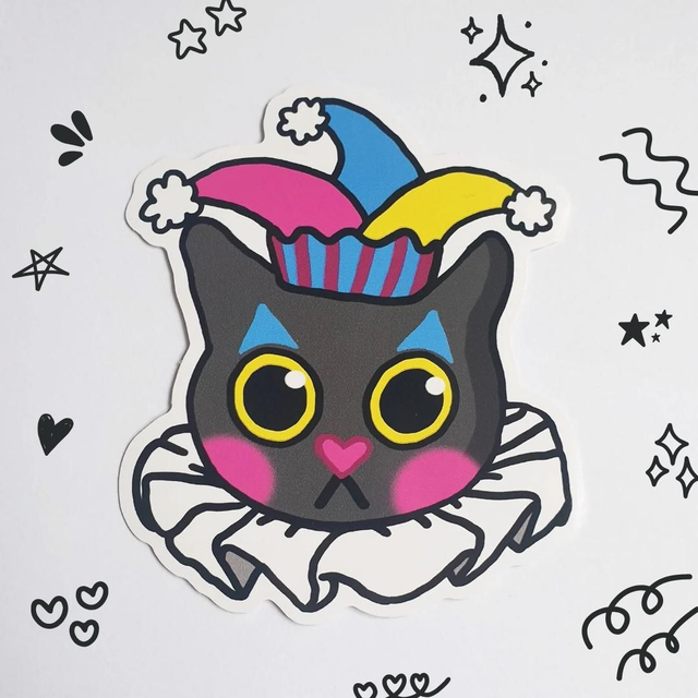 Clown Cat Sticker