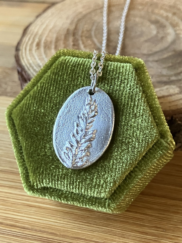 Collier en argent - feuille de fougère – pièce unique