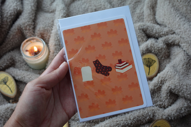 Automne - Carte double avec enveloppe