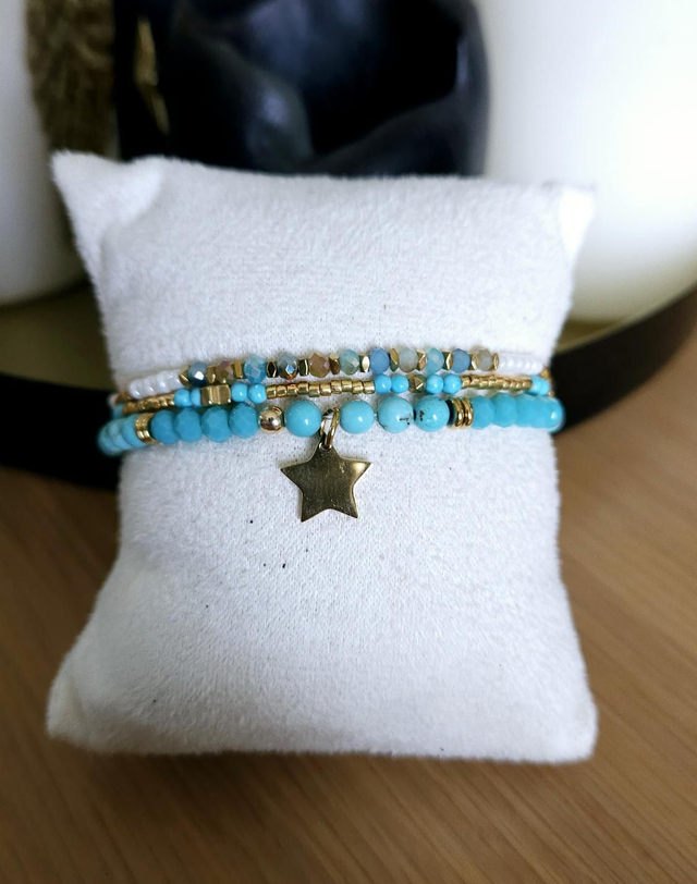 Bracelet triple rangs étoile