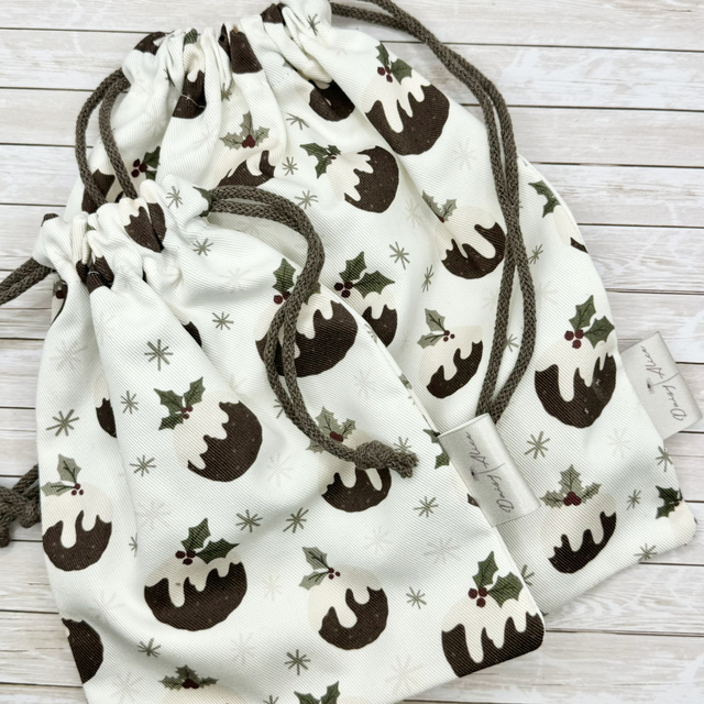 Christmas Puddings Reusable Gift Bags 