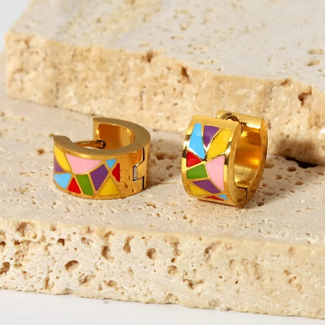 Huggie Earrings Multi Colour