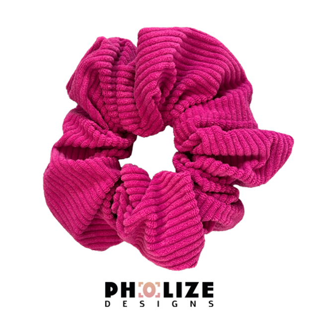 Pink velvet scrunchie