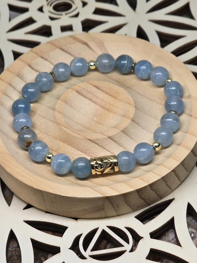 Bracelet Calcite bleue AA haute qualité 0,8 cm