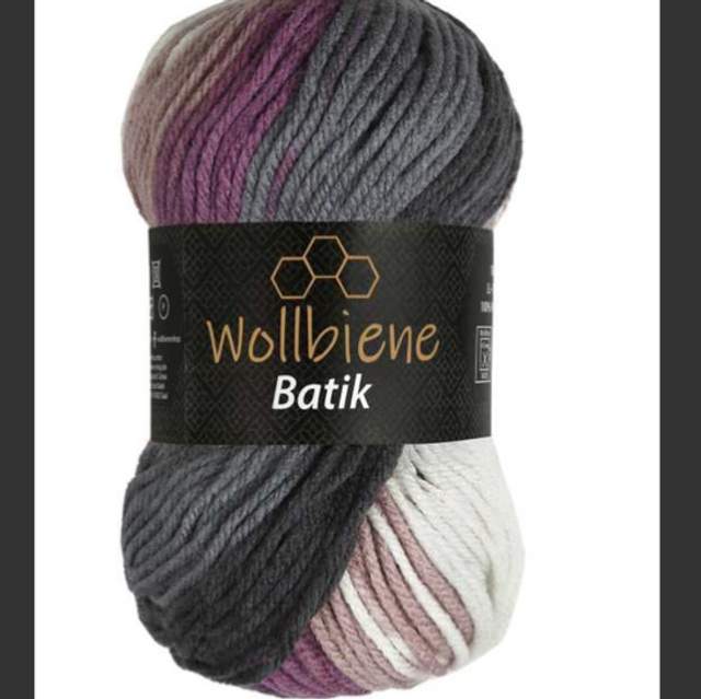 Wollbiene Batik Fine gris foncé baie blanc fil 🧶 dégradée 100gr
