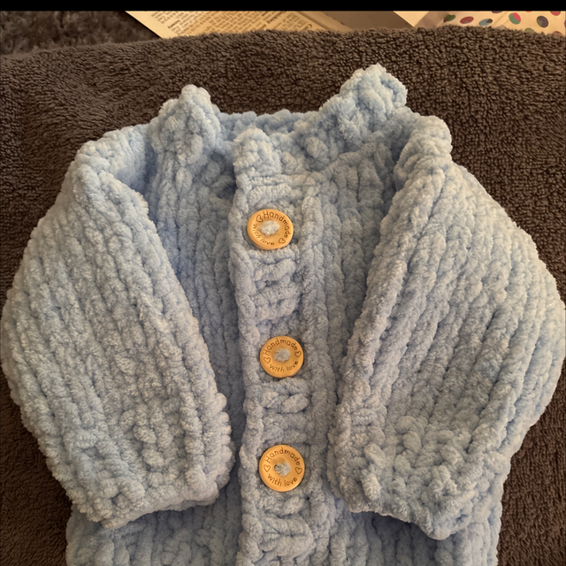 Blue soft touch cardigan 0-3months 