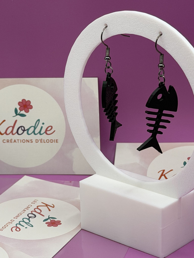 Boucles d'oreilles Poisson - Attaches Inox
