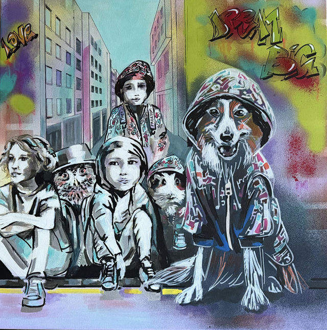 "Dream Big" - 50x50cm - Peinture acrylique sur toile de coton