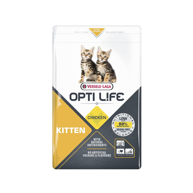 Croquettes Opti Life Chaton poulet : 2.5 kg (sans cereales)