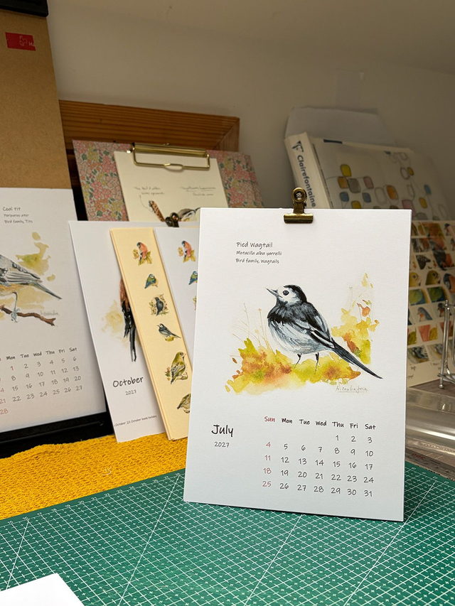 Calendar 2027 A year of Garden Birds_white paper